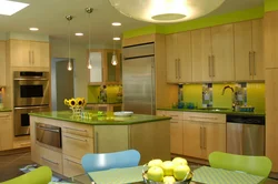 Beige-Green Kitchen In The Interior