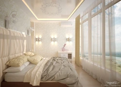 Bedroom Design With Window And Balcony On Different Walls