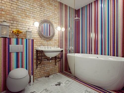 Striped bathtub photo
