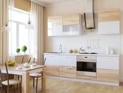 Kitchen Interior With White Wood Furniture