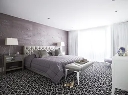 Photo of lilac gray bedroom