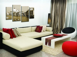 Аккордеон диван в интерьере гостиной