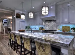 Marble kitchen interior