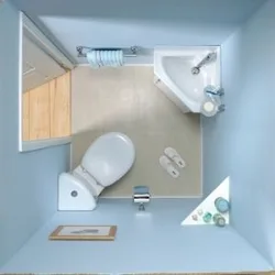 Bathroom with corner toilet photo