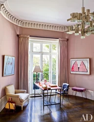 Интерьер гостиной фото розовый цвет