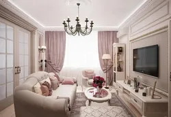 Интерьер гостиной фото розовый цвет