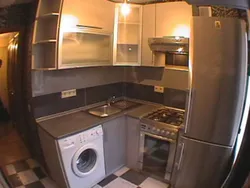 Small Kitchens With Refrigerator And Washing Machine Photo