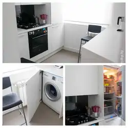 Маленькие Кухни С Холодильником И Стиральной Фото