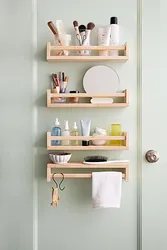 Wall shelves in the bathroom photo