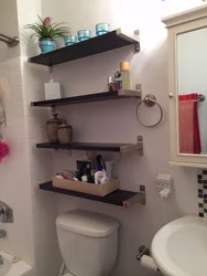 Wall shelves in the bathroom photo