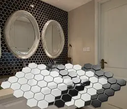 Дизайн ванны с шестигранной плиткой