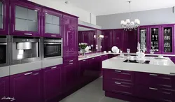 Purple kitchen interior