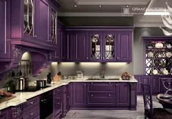 Интерьер пурпурной кухни