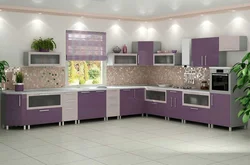Інтэр'ер пурпурной кухні