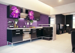 Purple kitchen interior