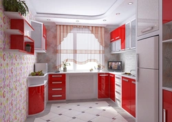 Дизайн Кухни Хрущевки Красный
