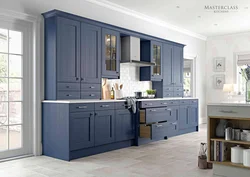 Gray blue kitchen design