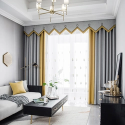 Fashionable curtains for the living room 2023 new items in the interior photo