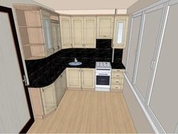 Ship kitchen design with refrigerator