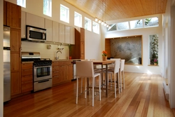 Kitchen in a frame house design