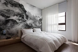 3D wallpaper in the bedroom interior