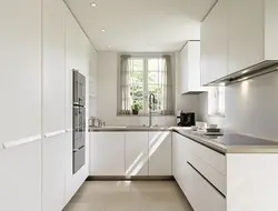 White doors in the kitchen interior photo