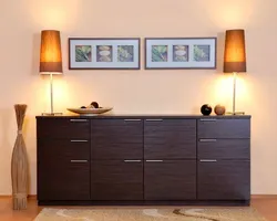 Stylish chest of drawers in the living room photo