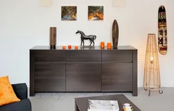 Stylish chest of drawers in the living room photo