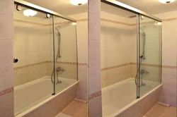 Стеклянные шторы для ванной комнаты фото