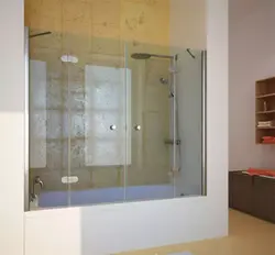 Glass curtains for bathroom photo
