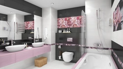 Gray pink bath photo