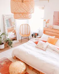 Peach Bedroom Design Photo