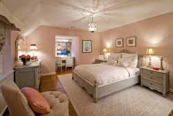 Peach bedroom design photo