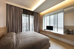 Дизайн спальни 17 кв с двумя окнами