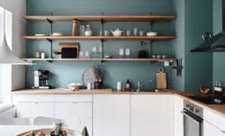 Kitchen Without Cabinets Only Shelves Photo