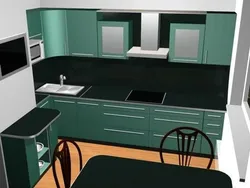 Kitchen With Ventilation Duct Design 8 Sq.