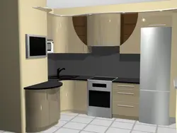 Kitchen with ventilation duct design 8 sq.