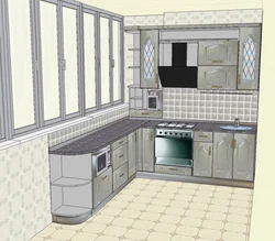 Кухня з вентыляцыйным корабам дызайн 8 кв