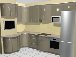 Kitchen with ventilation duct design 8 sq.
