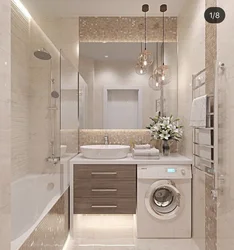 Corner bath with design toilet and washing machine