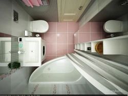 Дизайн дәретханасы мен кір жуғыш машинасы бар бұрыштық ванна