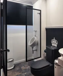 Photo of black toilet bath interior