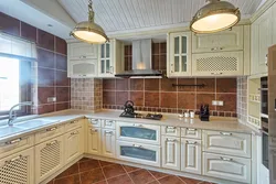 Kitchen interior design with ledge