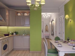 Kitchen interior design with ledge