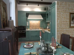 Kitchen interior design with ledge