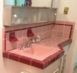 Photo of tiles bath countertop