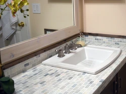Photo of tiles bath countertop