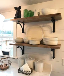 How to hang shelves in the kitchen photo