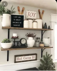 How to hang shelves in the kitchen photo