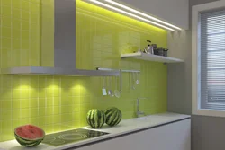 Зеленая плитка на кухне фото дизайн